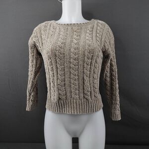 Philosophy Womens Chenille Sweater XS Tan Soft Cozy Capsule Casual Lounge‎ Day